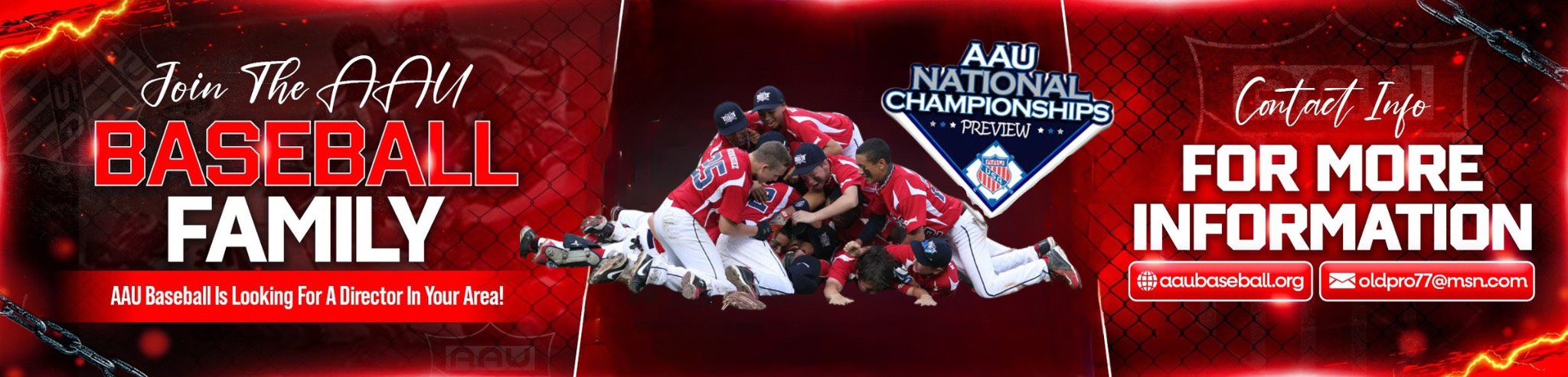 Join the AAU Baseball Family. AAU Baseball is looking for a Director in your area.