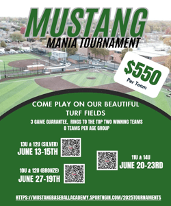Mustang Mania baseball tournament 2025